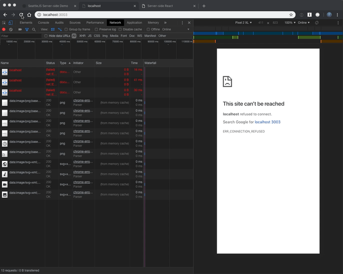 A gif of an application, loading