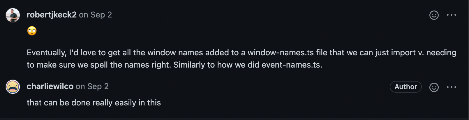 A comment on a code review with a NIT flag